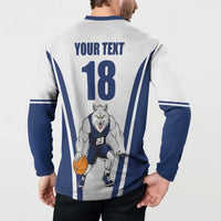 Finland Basketball Custom Button Sweatshirt Wolf Mascot Dynamic Style - Wonder Print Shop