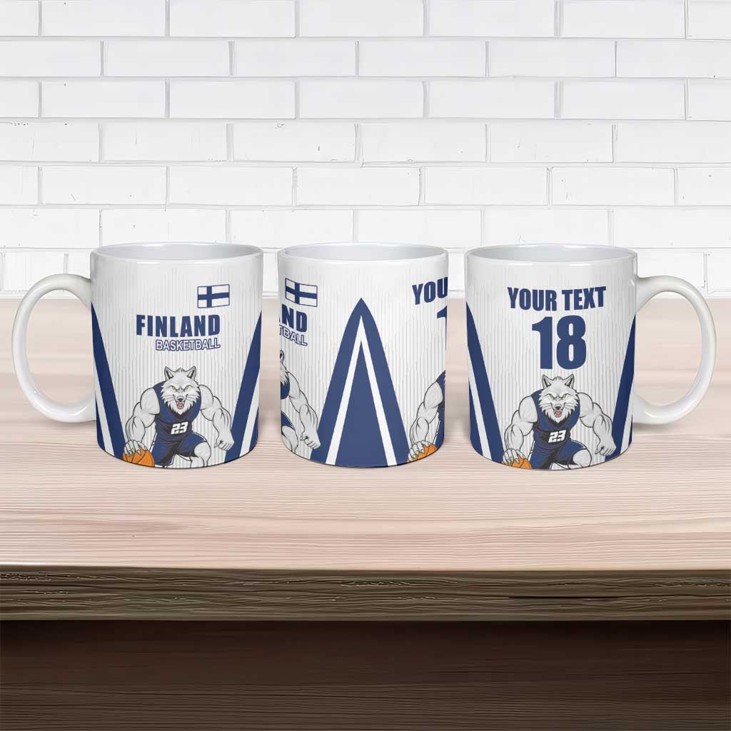 Finland Basketball Custom Ceramic Mug Wolf Mascot Dynamic Style - Wonder Print Shop