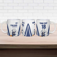 Finland Basketball Custom Ceramic Mug Wolf Mascot Dynamic Style - Wonder Print Shop