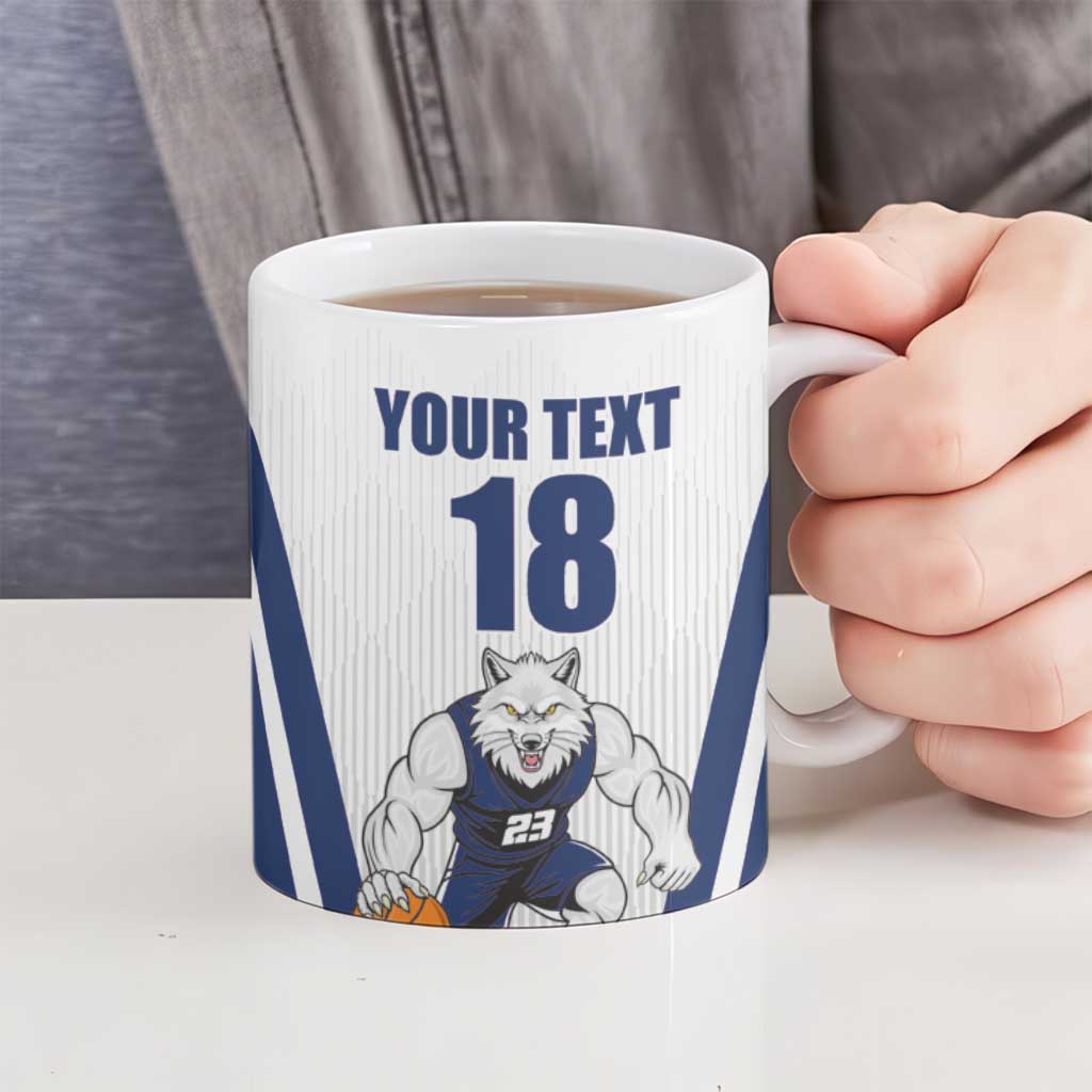 Finland Basketball Custom Ceramic Mug Wolf Mascot Dynamic Style - Wonder Print Shop