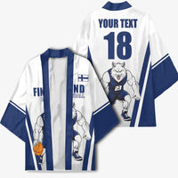 Finland Basketball Custom Kimono Wolf Mascot Dynamic Style - Wonder Print Shop