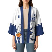 Finland Basketball Custom Kimono Wolf Mascot Dynamic Style - Wonder Print Shop