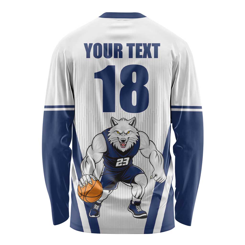 Finland Basketball Custom Long Sleeve Shirt Wolf Mascot Dynamic Style - Wonder Print Shop