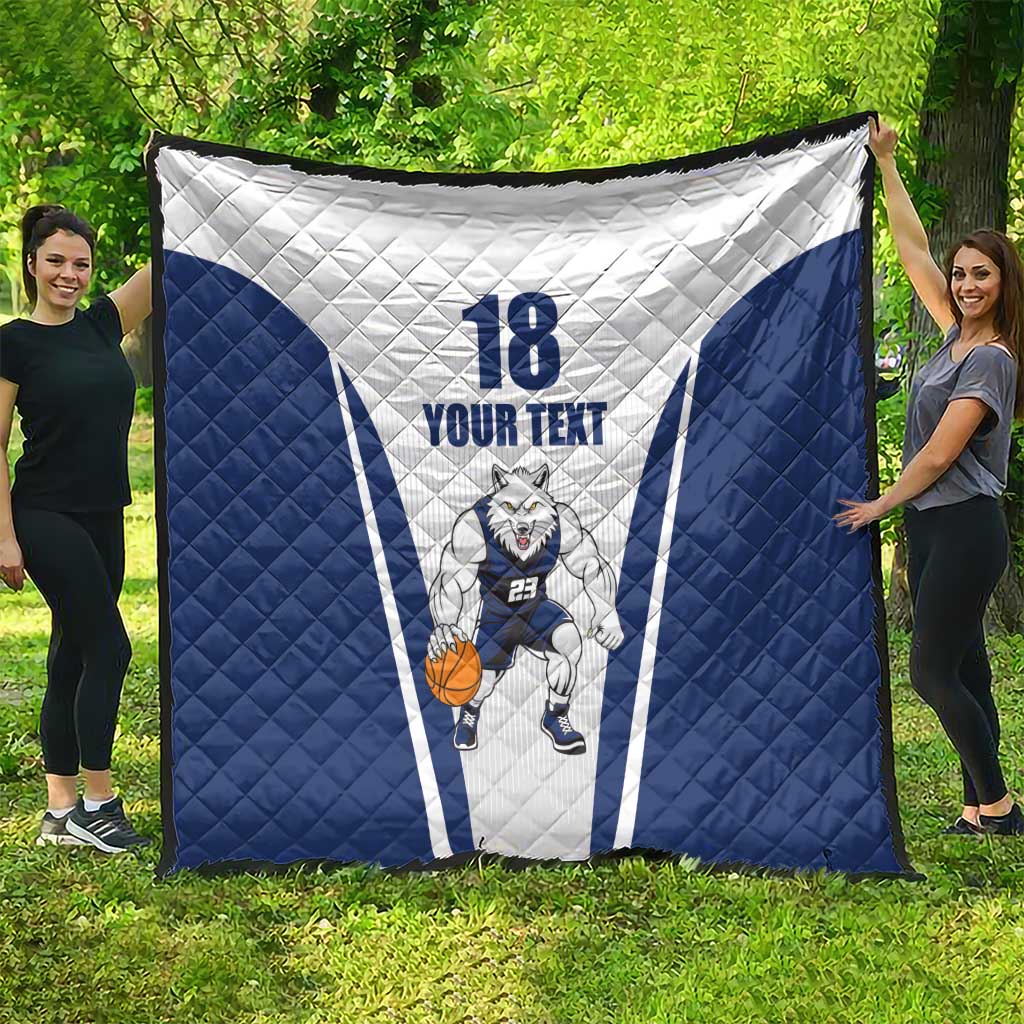 Finland Basketball Custom Quilt Wolf Mascot Dynamic Style - Wonder Print Shop