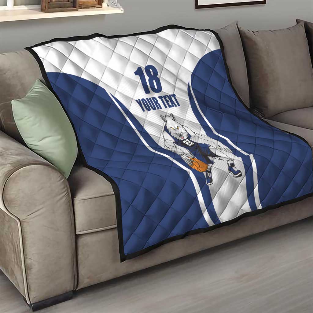 Finland Basketball Custom Quilt Wolf Mascot Dynamic Style - Wonder Print Shop