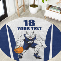 Finland Basketball Custom Round Carpet Wolf Mascot Dynamic Style - Wonder Print Shop