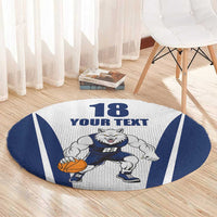 Finland Basketball Custom Round Carpet Wolf Mascot Dynamic Style - Wonder Print Shop
