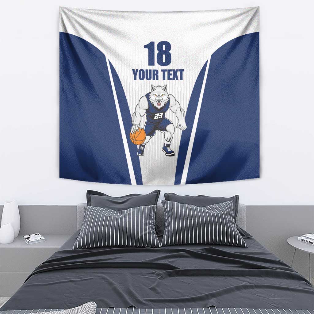 Finland Basketball Custom Tapestry Wolf Mascot Dynamic Style - Wonder Print Shop