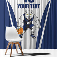 Finland Basketball Custom Window Curtain Wolf Mascot Dynamic Style - Wonder Print Shop