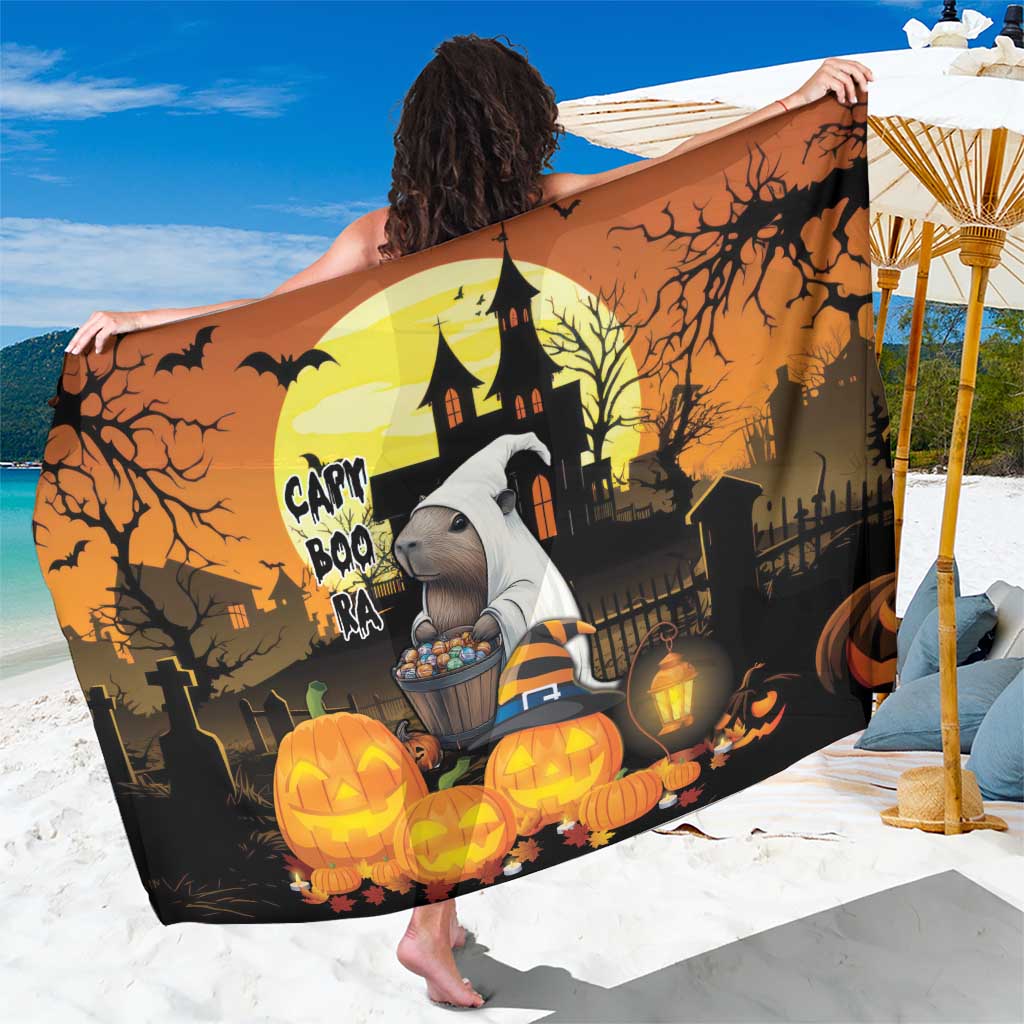 Capy-Boo-Ra Halloween Sarong Haunted House And Pumpkin Spooky - Wonder Print Shop