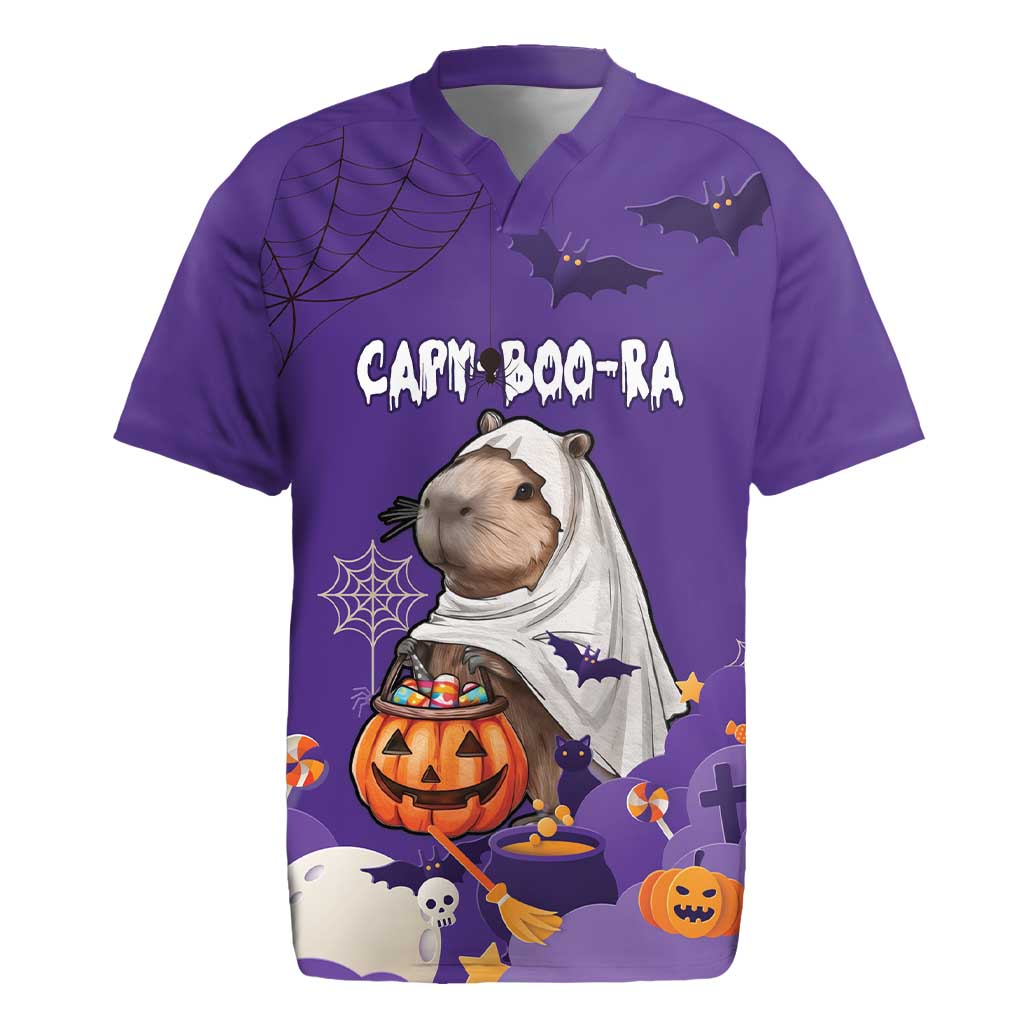 Capy-Boo-Ra Halloween Rugby Jersey Bats And Pumpkins Funny Style - Wonder Print Shop