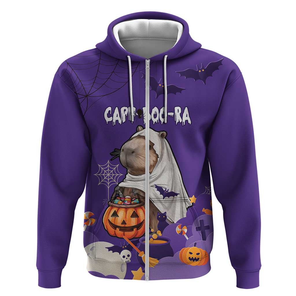 Capy-Boo-Ra Halloween Zip Hoodie Bats And Pumpkins Funny Style - Wonder Print Shop