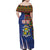 Personalized Central African Republic Since 1958 Family Matching Off Shoulder Maxi Dress and Hawaiian Shirt Coat Of Arms With Kente Pattern - Wonder Print Shop