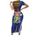 Personalized Central African Republic Since 1958 Family Matching Short Sleeve Bodycon Dress and Hawaiian Shirt Coat Of Arms With Kente Pattern - Wonder Print Shop