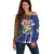 Personalized Central African Republic Since 1958 Off Shoulder Sweater Coat Of Arms With Kente Pattern - Wonder Print Shop