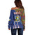 Personalized Central African Republic Since 1958 Off Shoulder Sweater Coat Of Arms With Kente Pattern - Wonder Print Shop