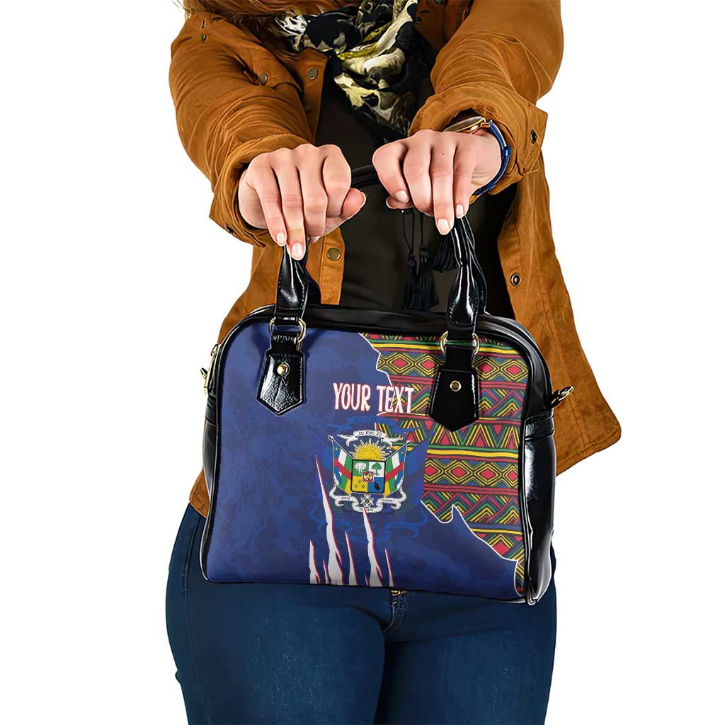 Personalized Central African Republic Since 1958 Shoulder Handbag Coat Of Arms With Kente Pattern