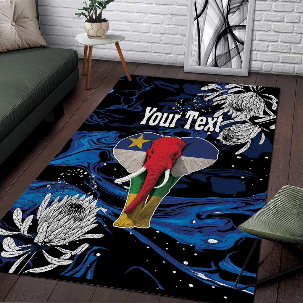 Personalized Central African Republic Elephant Area Rug King Protea - Abstract Style - Wonder Print Shop