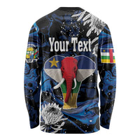 Black long-sleeve shirt with elephant graphic and placeholder “Your Text” center