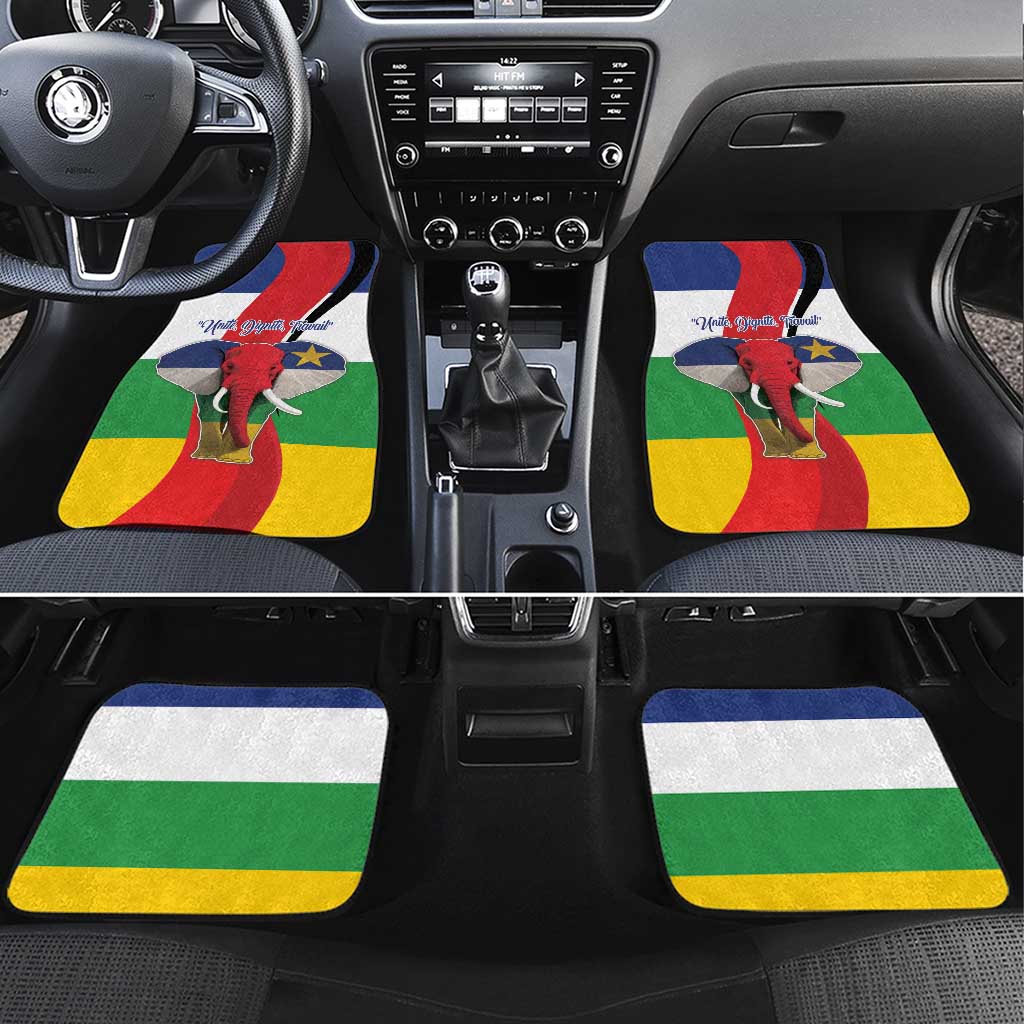 Central African Republic Republic Day 1958 Car Mats Unite, Dignite, Travail - Flag Style - Wonder Print Shop