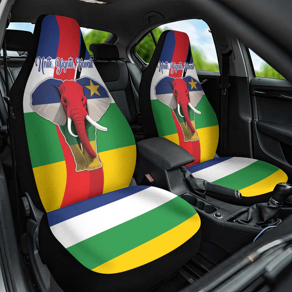 Central African Republic Republic Day 1958 Car Seat Cover Unite, Dignite, Travail - Flag Style - Wonder Print Shop