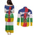 Central African Republic Republic Day 1958 Couples Matching Puletasi and Long Sleeve Button Shirt Unite, Dignite, Travail - Flag Style - Wonder Print Shop