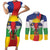 Central African Republic Republic Day 1958 Couples Matching Short Sleeve Bodycon Dress and Long Sleeve Button Shirt Unite, Dignite, Travail - Flag Style - Wonder Print Shop