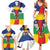 Central African Republic Republic Day 1958 Family Matching Summer Maxi Dress and Hawaiian Shirt Unite, Dignite, Travail - Flag Style - Wonder Print Shop