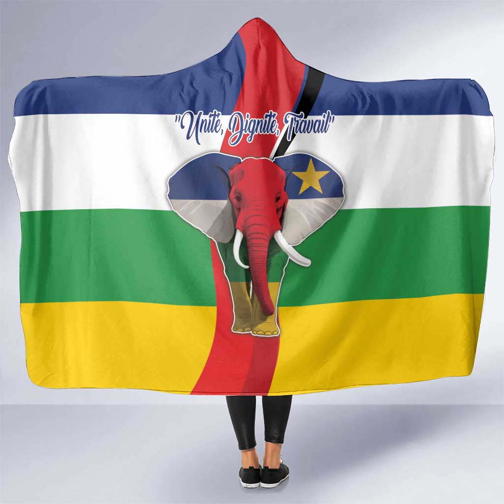 Central African Republic Republic Day 1958 Hooded Blanket Unite, Dignite, Travail - Flag Style