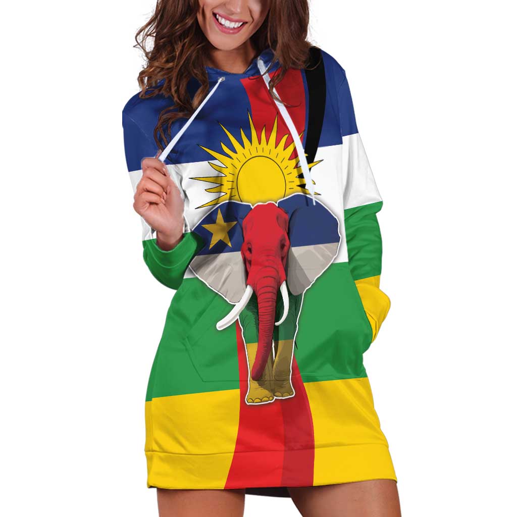 Central African Republic Republic Day 1958 Hoodie Dress Unite, Dignite, Travail - Flag Style - Wonder Print Shop