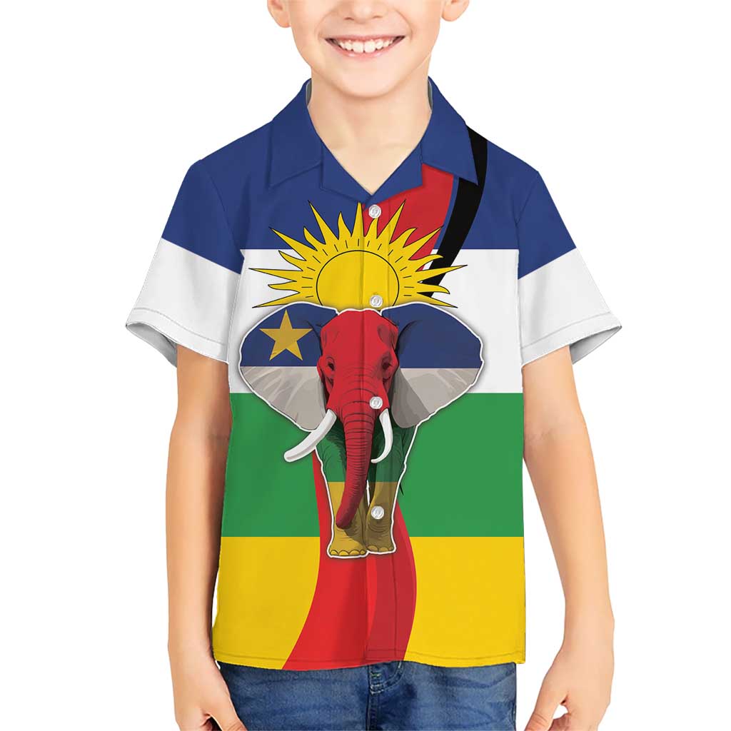 Central African Republic Republic Day 1958 Kid Hawaiian Shirt Unite, Dignite, Travail - Flag Style - Wonder Print Shop