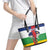 Central African Republic Republic Day 1958 Leather Tote Bag Unite, Dignite, Travail - Flag Style - Wonder Print Shop