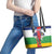 Central African Republic Republic Day 1958 Leather Tote Bag Unite, Dignite, Travail - Flag Style - Wonder Print Shop