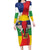 Central African Republic Republic Day 1958 Long Sleeve Bodycon Dress Unite, Dignite, Travail - Flag Style - Wonder Print Shop