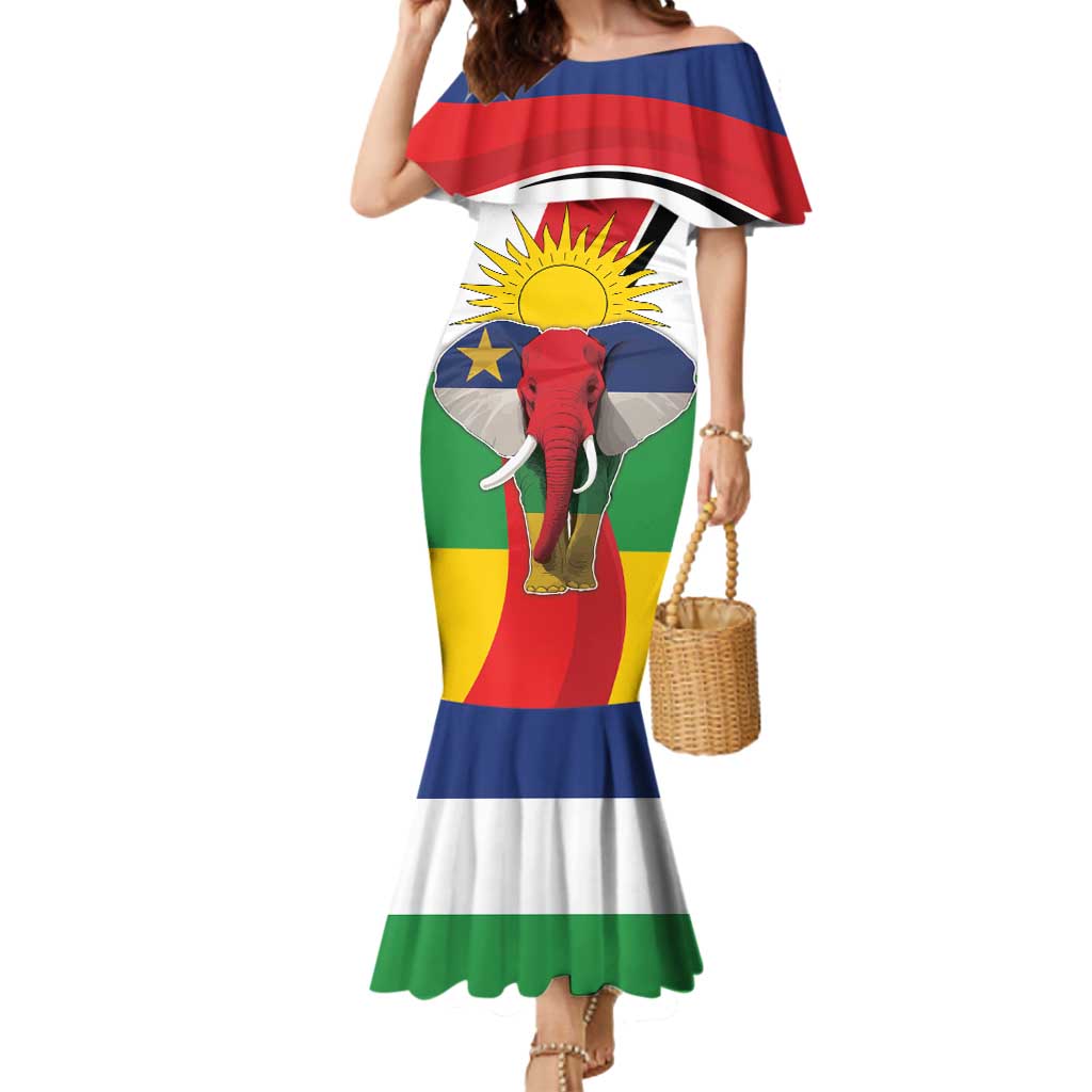 Central African Republic Republic Day 1958 Mermaid Dress Unite, Dignite, Travail - Flag Style - Wonder Print Shop