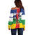 Central African Republic Republic Day 1958 Off Shoulder Sweater Unite, Dignite, Travail - Flag Style - Wonder Print Shop