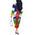 Central African Republic Republic Day 1958 Off The Shoulder Long Sleeve Dress Unite, Dignite, Travail - Flag Style - Wonder Print Shop