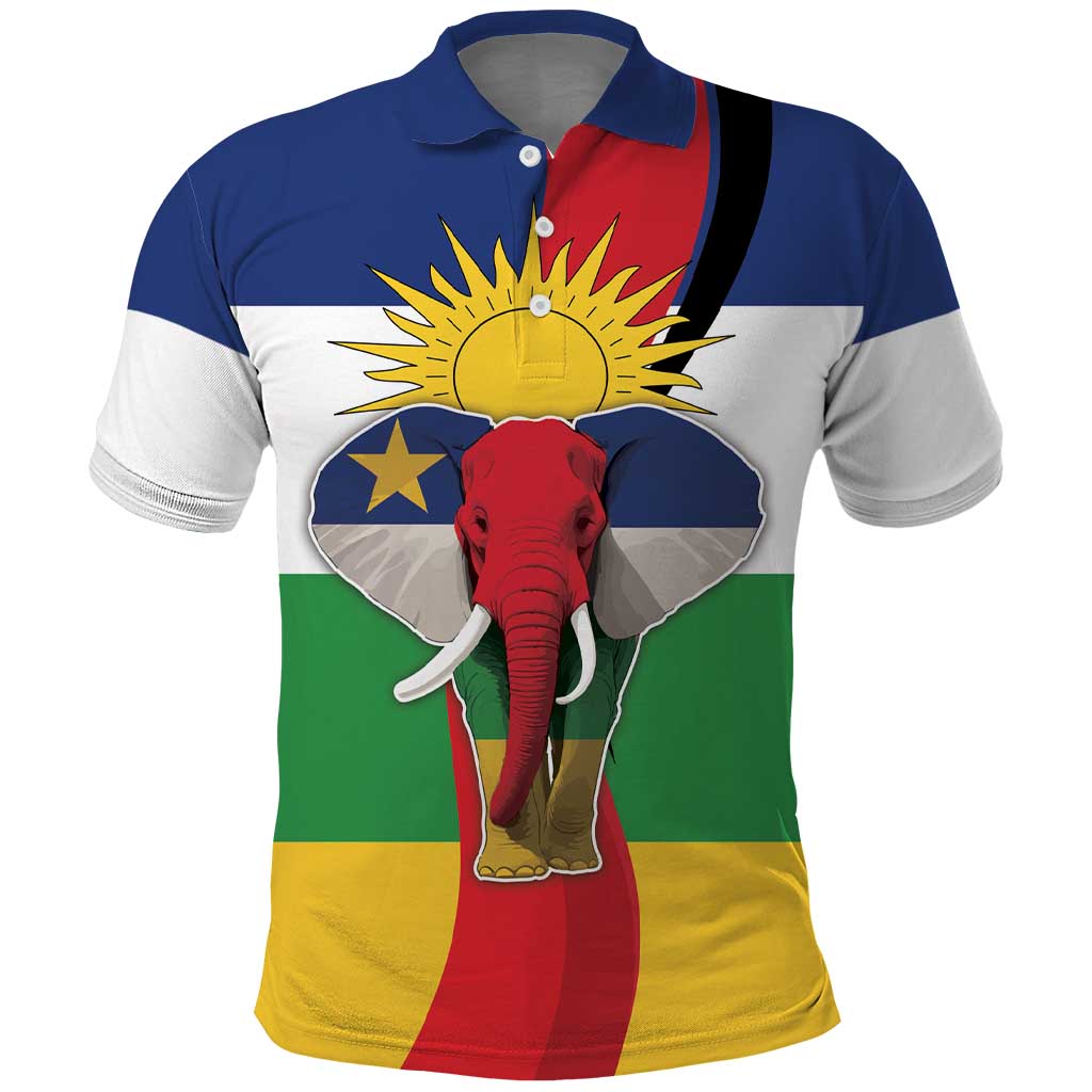 Central African Republic Republic Day 1958 Polo Shirt Unite, Dignite, Travail - Flag Style - Wonder Print Shop