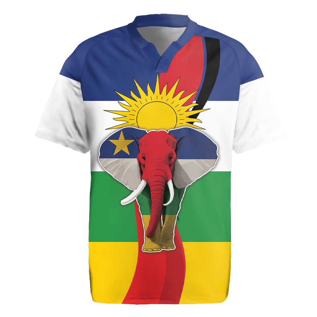 Central African Republic Republic Day 1958 Rugby Jersey Unite, Dignite, Travail - Flag Style - Wonder Print Shop