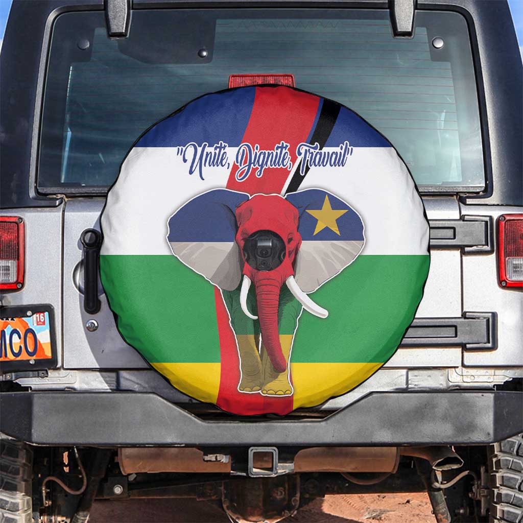 Central African Republic Republic Day 1958 Spare Tire Cover Unite, Dignite, Travail - Flag Style - Wonder Print Shop