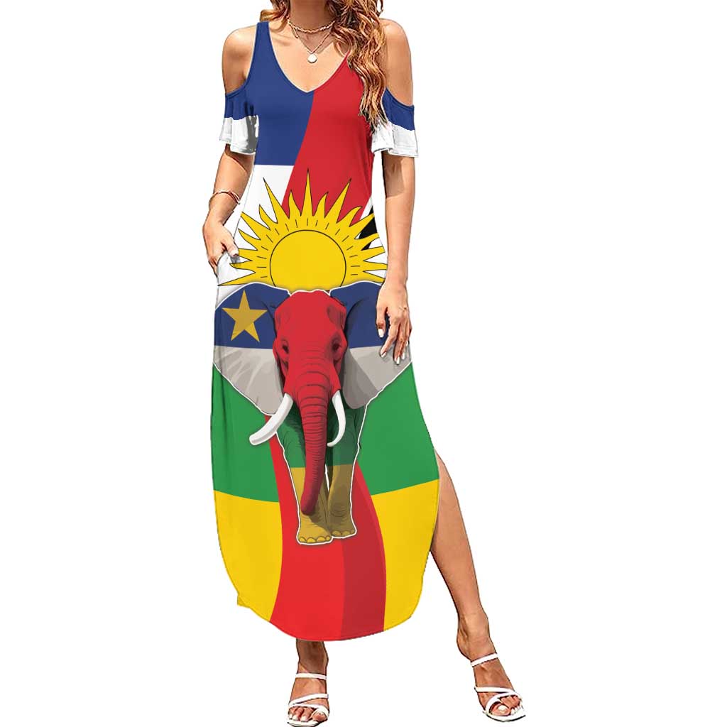 Central African Republic Republic Day 1958 Summer Maxi Dress Unite, Dignite, Travail - Flag Style - Wonder Print Shop