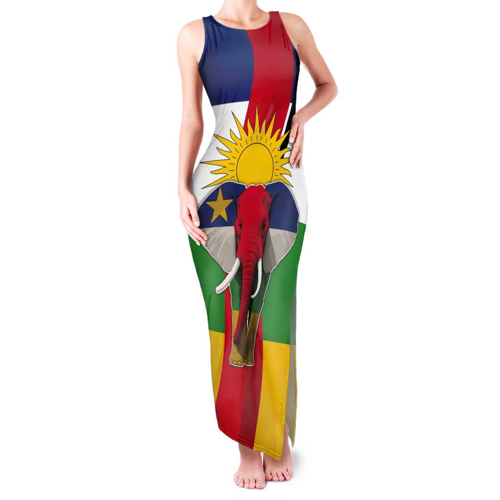 Central African Republic Republic Day 1958 Tank Maxi Dress Unite, Dignite, Travail - Flag Style - Wonder Print Shop