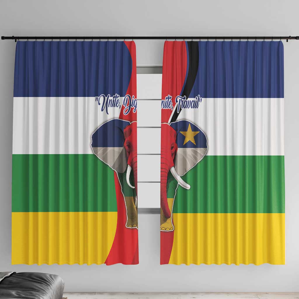 Central African Republic Republic Day 1958 Window Curtain Unite, Dignite, Travail - Flag Style - Wonder Print Shop