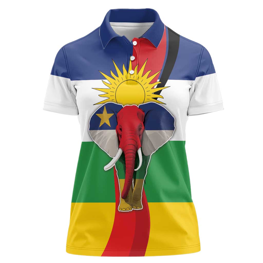 Central African Republic Republic Day 1958 Women Polo Shirt Unite, Dignite, Travail - Flag Style - Wonder Print Shop