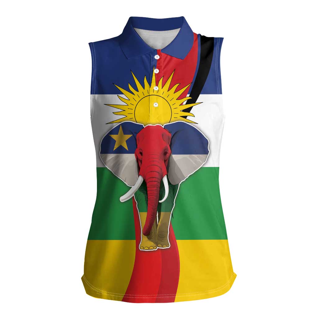 Central African Republic Republic Day 1958 Women Sleeveless Polo Shirt Unite, Dignite, Travail - Flag Style - Wonder Print Shop