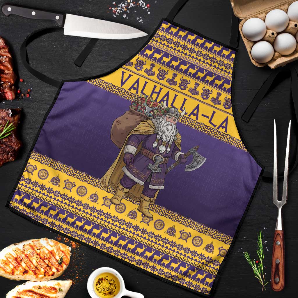 Merry Christmas from Vikingnations Apron Valhalla-La Santa - Wonder Print Shop