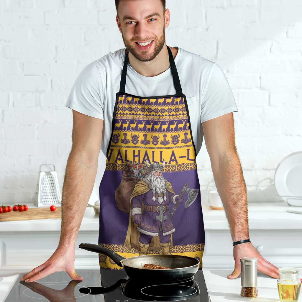 Merry Christmas from Vikingnations Apron Valhalla-La Santa - Wonder Print Shop
