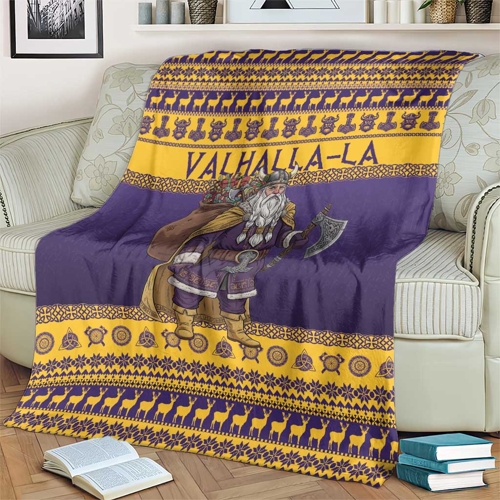 Merry Christmas from Vikingnations Blanket Valhalla-La Santa - Wonder Print Shop