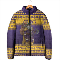 Merry Christmas from Vikingnations Padded Jacket Valhalla-La Santa - Wonder Print Shop