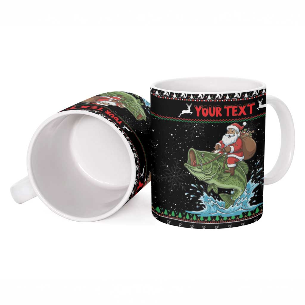 Merry Fishmas Santa Riding Bass Personalized Ceramic Mug Funny Christmas - Wonder Print Shop